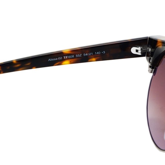 Tom Ford Alissa-02 Vintage Havana Round Sunglasses FT0608 55Z